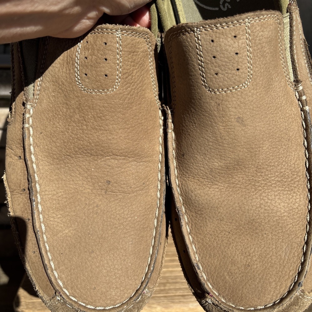 Clarks Mens Loafers 14 M Brown Suede Leather Slip On Comfort Casual Shoes - Picture 4 of 12